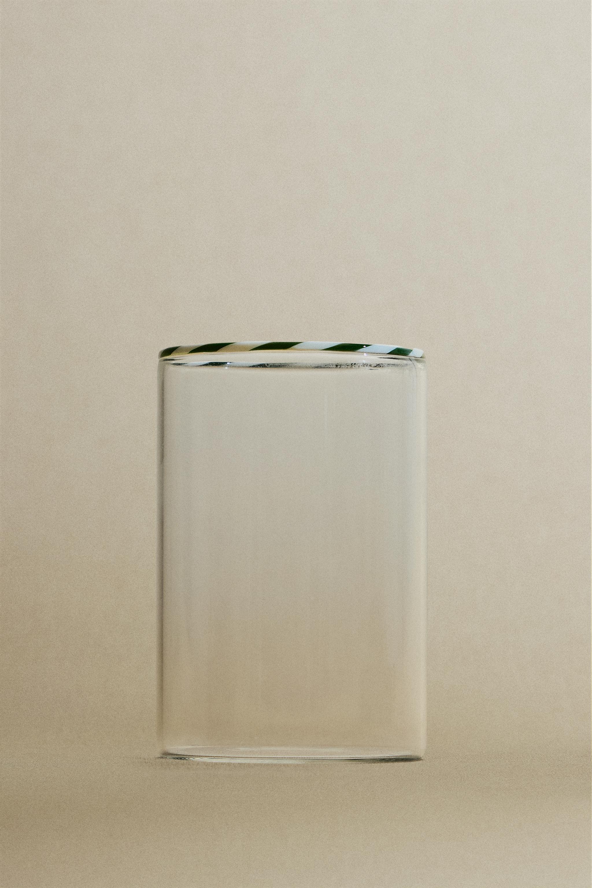 BOROSILICATE GLASS TUMBLER CANDY CANE CHRISTMAS